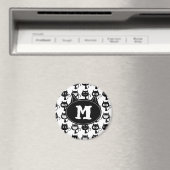 Aimant Cute Monogramme Black Cat Expressions Motif (In Situ (Lave-vaisselle))