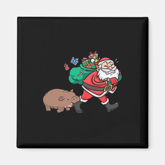 Aimant Cute Moo Deng& ; Père Noël Ba (Devant)