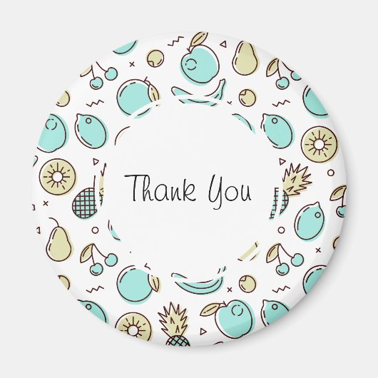 Aimant Cute Motif de fruits Summery Merci à thème (Devant)
