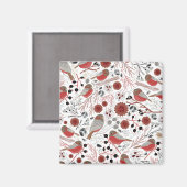 Aimant Cute Motif gris-rouge Floral (Recto/Verso)