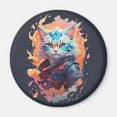 Aimant Cute Ninja Cat Warrior Design (Devant)