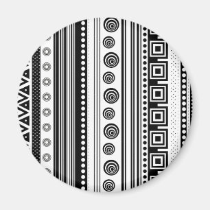 Aimant Cute noir blanc déco aztèque texture