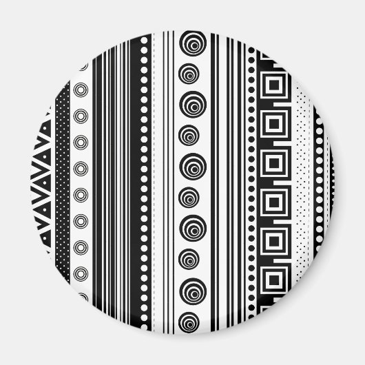 Aimant Cute noir blanc déco aztèque texture (Devant)
