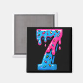 Aimant Cute Number 7 Ice Cream Drip 67 Meme Costume Coupl (Recto/Verso)