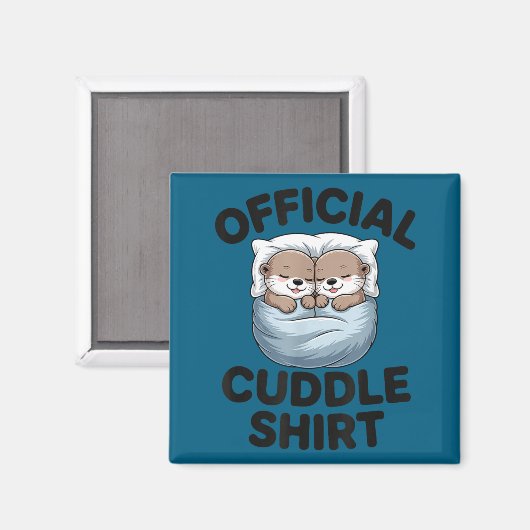 Aimant Cute Otter Couple Cozy Cuddle  (Recto/Verso)