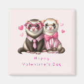 Aimant Cute Otter Couple dans Love Valentine's Day (Devant)
