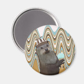 Aimant Cute Otter Tenant La Crème Glace Sur L'Arrière - p (Recto/Verso)