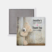 Aimant Cute Ours Stuffé Baby shower Mur Rustique En Bois (Recto/Verso)
