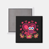Aimant Cute Owl Valentines Day Gift Bird Owl  (Recto/Verso)