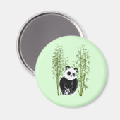 Aimant Cute Panda assise en bambou (Recto/Verso)