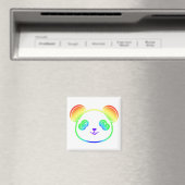 Aimant Cute Panda Bear Dans Les Couleurs De L'Arc-En-Ciel (In Situ (Lave-vaisselle))