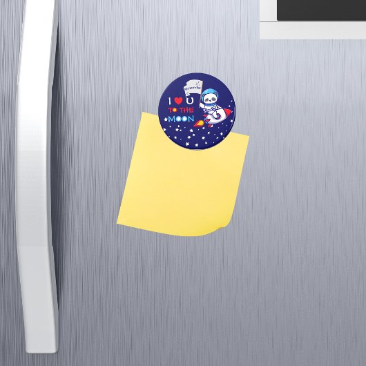 Aimant Cute Panda Bear Sur Rocket Ship Kids Personnalisé