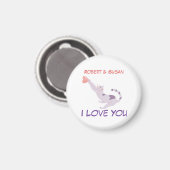 Aimant Cute Personalized Cat Valentine I Love You (Recto/Verso)