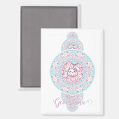 Aimant Cute personnalisée Kawaii Bunny Ornamental Mandala (Recto/Verso)