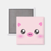 Aimant Cute Pig Face - minimalisme kawaii (Recto/Verso)