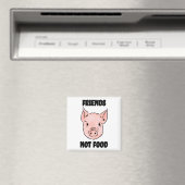Aimant Cute Pig Vegan Friends Not Food Illustration (In Situ (Lave-vaisselle))