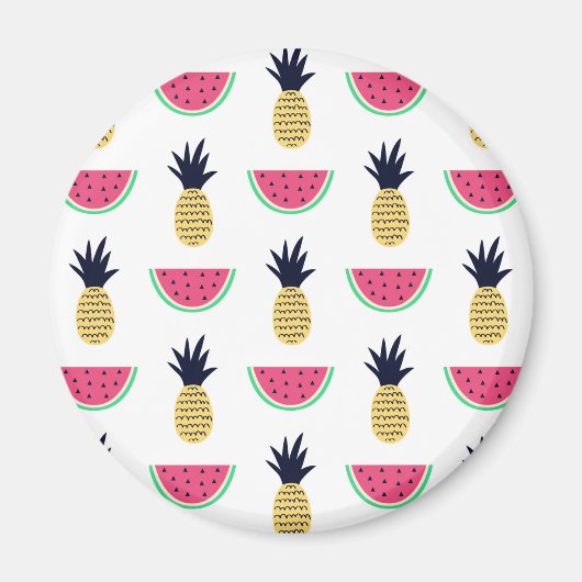 Aimant Cute Pineapple et Watermelon Doodle Pattern (Devant)