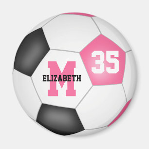 Aimant cute pink black girls custom soccer