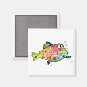 Aimant Cute poisson blanc coloré (Recto/Verso)