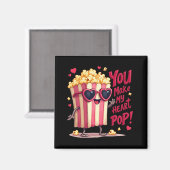 Aimant Cute Popcorn Valentine Vous Faites Mon Coeur Pop! (Recto/Verso)