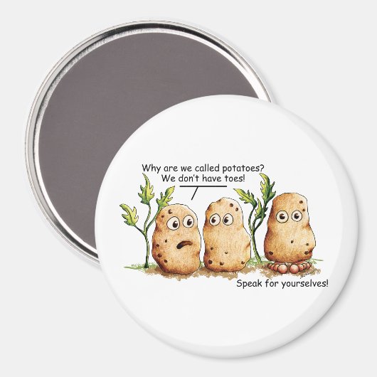 Aimant Cute Potatoes Has Toes Funny Potato Pun   (Recto/Verso)