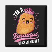 Aimant Cute poulet nugget fille en pied Queen (Devant)