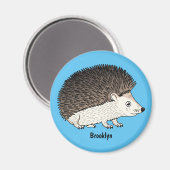Aimant Cute prickly hedgehog cartoon (Recto/Verso)
