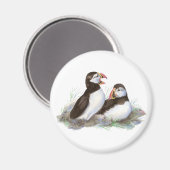 Aimant Cute Puffins, Oiseau Océanique, Plage, Nature (Recto/Verso)