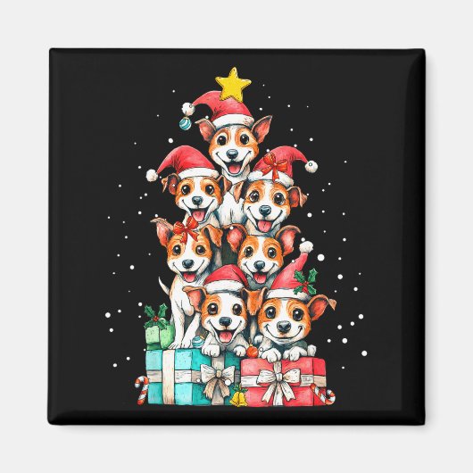Aimant Cute Rat Terrier Le Dog Christmas Tree Xmas  (Devant)