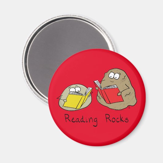 Aimant Cute Reading Rocks Librairie Book Lovers (Recto/Verso)