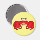 Aimant Cute red crab cartoon (Recto/Verso)