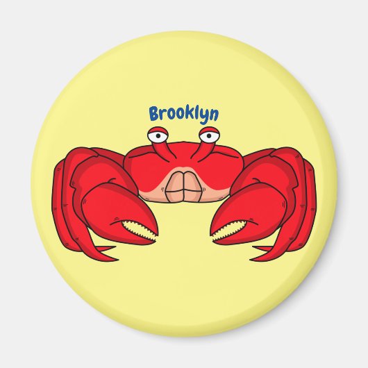 Aimant Cute red crab cartoon (Devant)