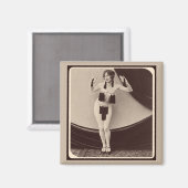 Aimant Cute risqué 1920's Flapper Girl (Recto/Verso)