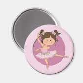 Aimant Cute rose Ballerina 1 Nom personnalisé (Recto/Verso)