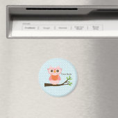 Aimant Cute Rose Owl Lecture (In Situ (Lave-vaisselle))