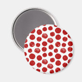 Aimant Cute rouge dessiné à la main pois (Recto/Verso)