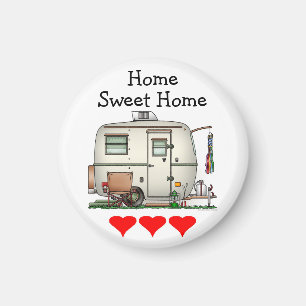 Aimant Cute RV Vintage Verre Oeuf Camper Travel Trailer