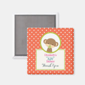Aimant Cute Safari Baby shower de singe Merci (Recto/Verso)