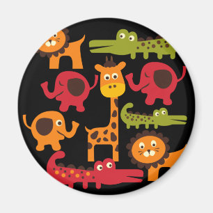 Aimant Cute Safari Jungle Zoo Animaux Imprimer Cadeaux