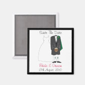 Aimant Cute Scottish Bride & Groom Enregistrer l'aimant D (Recto/Verso)