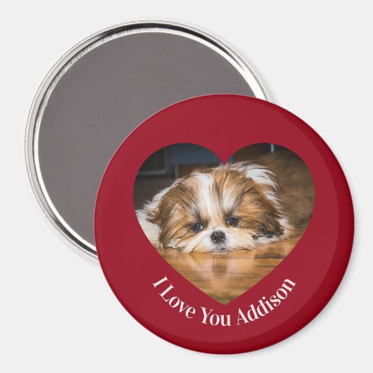 Aimant Cute shih tzu love Saint Valentin (Recto/Verso)