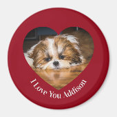 Aimant Cute shih tzu love Saint Valentin (Devant)