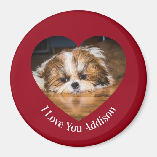Aimant Cute shih tzu love Saint Valentin (Devant)
