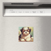 Aimant Cute Shih-Tzu Peinture de chiot (In Situ (Lave-vaisselle))