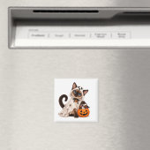 Aimant Cute Siamese Cat Ghost Halloween (In Situ (Lave-vaisselle))