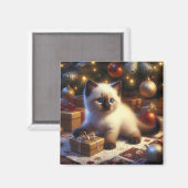 Aimant Cute Siamese Kitten Noël (Recto/Verso)