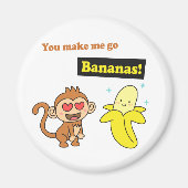 Aimant Cute Singe Go Bananes Corny Pun (Devant)