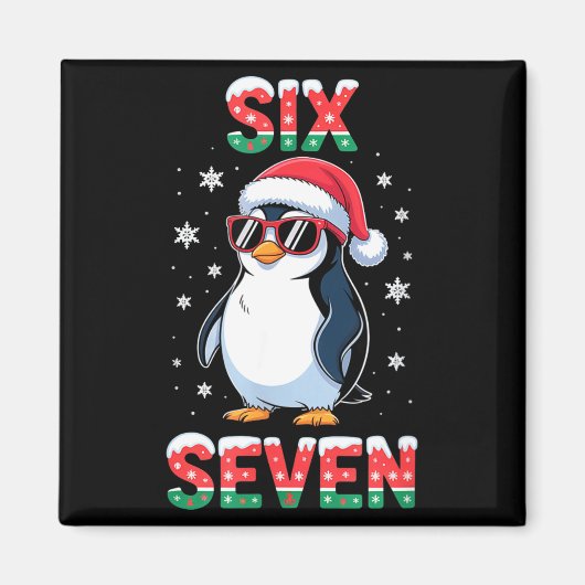 Aimant Cute Six Seven 67 Penguin Kids Christmas Holiday  (Devant)