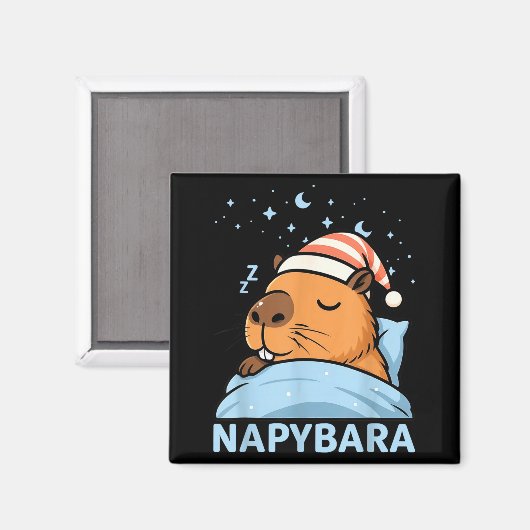 Aimant Cute Sleepy Capybara Funny Napybara Pajamas  (Recto/Verso)