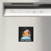 Aimant Cute Sleepy Capybara Funny Napybara Pajamas  (In Situ (Lave-vaisselle))